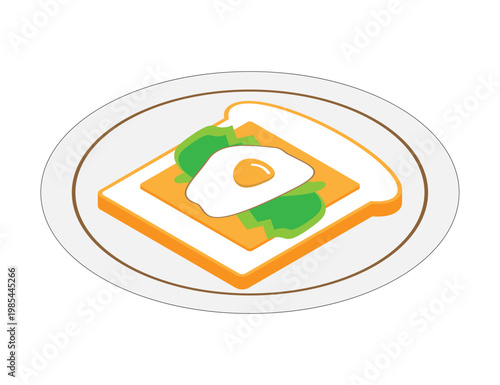 サンドイッチのアイソメトリックイラスト