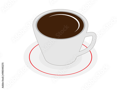 コーヒーカップのアイソメトリックイラスト