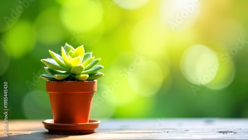 Succulent Plant in Terracotta Pot Outdoors