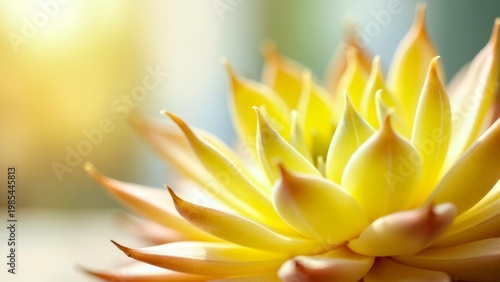 Yellow Succulent Flower Macro Closeup