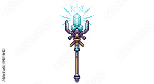 Mystical Crystal Staff with Glowing Energy.