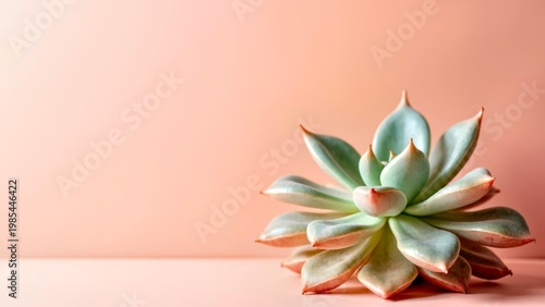 Minimalist Succulent Plant on Beige Background