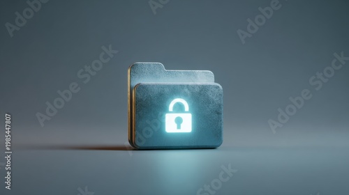 Image of a secure file folder with a padlock icon, symbolizing data protection and security