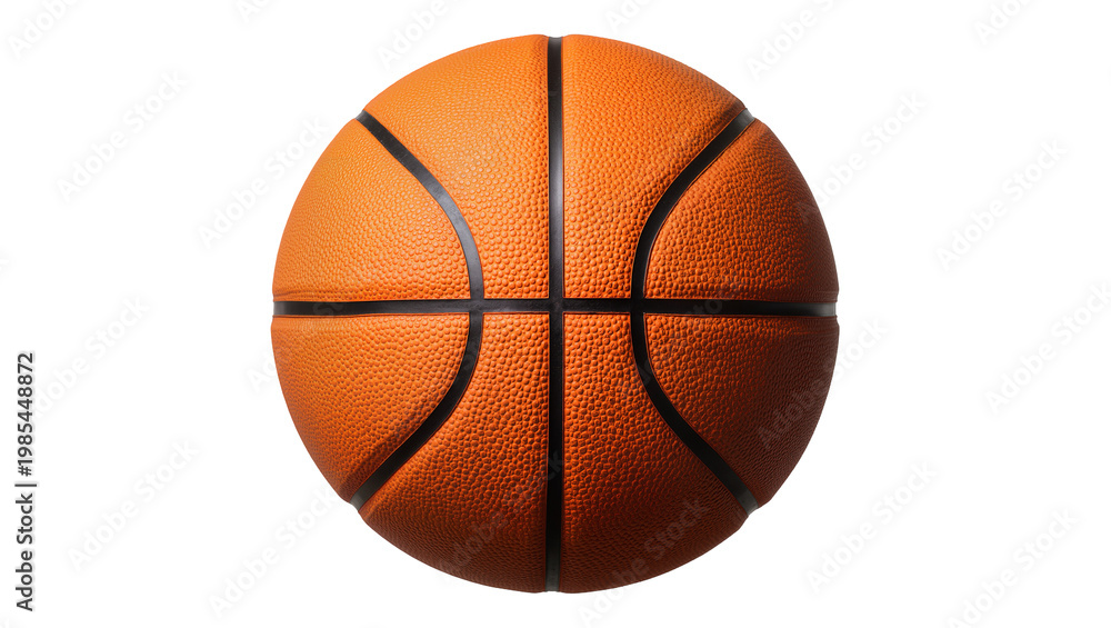 Fototapeta premium Orange textured Basketball with black lines and seams
