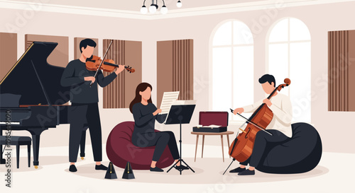 Musicians Performing Classical Music Together.