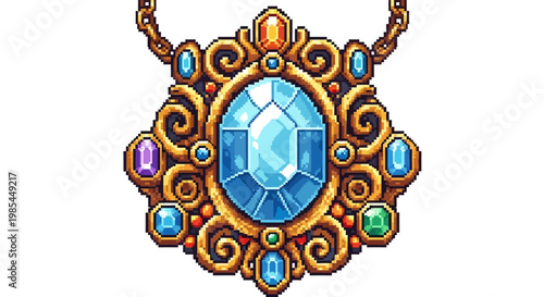 Ornate Gemstone Pendant Necklace with Intricate Gold Filigree.