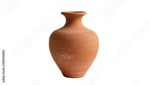 Bild auf Leinwand Rustic terracotta clay pot with narrow neck and wide base
