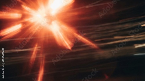 Orange Light Burst Motion Abstract Background.