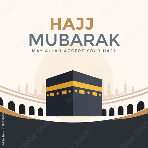 Hajj instagram posts collection with mecca and people praying