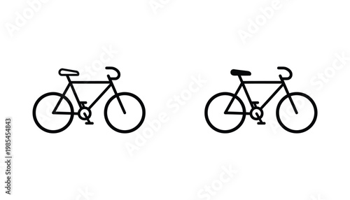 Bicycle Icons Set Transportation Symbol Commerce