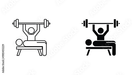 Bench Press Icon Weightlifting Fitness Exercise