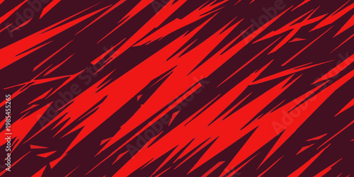 Vibrant red abstract pattern fills the entire dark background