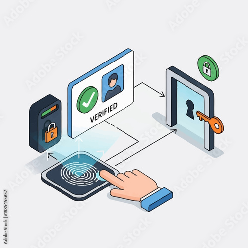 Biometric authentication and verification process.