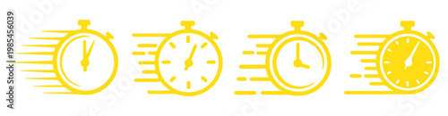 Timer thin line icon set. Web minimal editable stroke icons