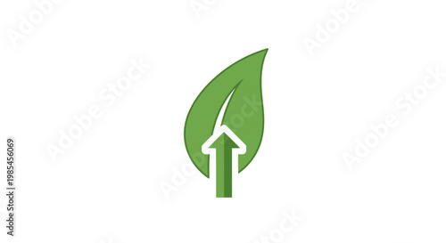 Eco friendly house with leaf logo.