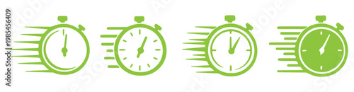 Timer thin line icon set. Web minimal editable stroke icons