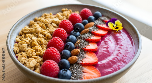 Fresh Fruit and Granola Breakfast Bowl.