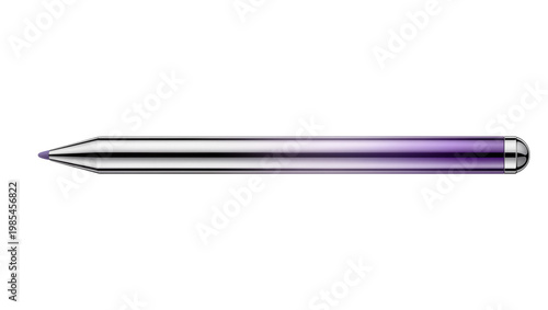 Foto Sleek silver stylus with purple tip and barrel