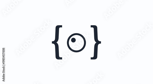 Bracket curly braces icon symbol.