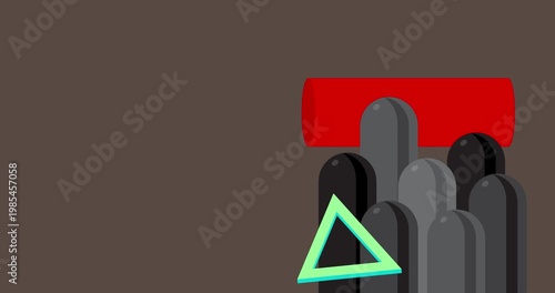 Geometrical graphic retro theme background animation with place for text. Minimal geometric elements frame video. Vintage abstract shapes for advertising.