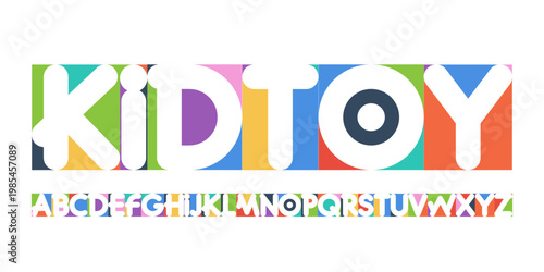 Color Font Logo Alphabet Vector Fun Letter Set Blocky Typography, Art Typographic Design for Kids Zone Title Text, Toy Typo Poster Headline, Type Fest Logotype, Colorful Fonts. Vector Typeface.