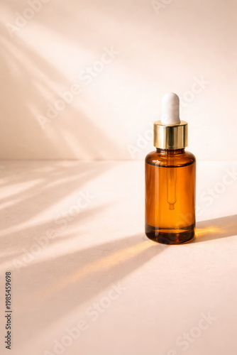 Cosmetic serum dropper bottle beauty oil skincare treatment essence liquid luxury packaging minimalist mood tranquil serene calm peaceful peacefulness
