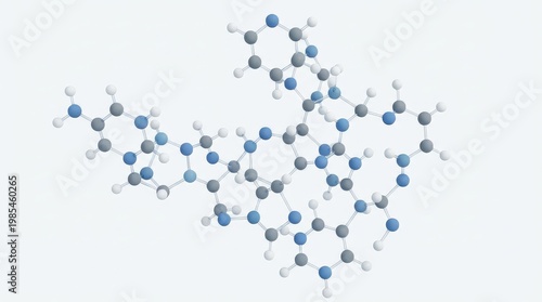 Molecular Bird Structure Composed Of Connected Atoms.