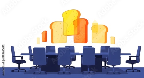 Innovative corporate strategy session visualizing core revenue growth and bread-and-butter business objectives in a modern glassmorphism aesthetic