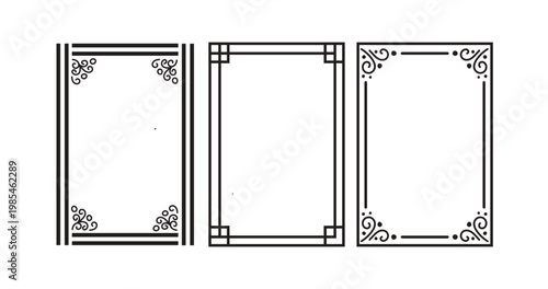 Design template line square rectangle unique isolated on white background