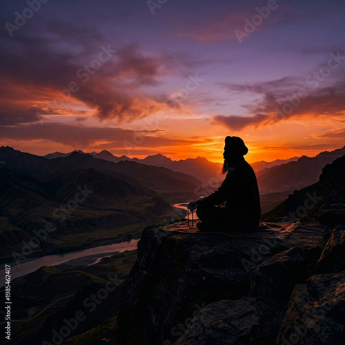 Silhouette of a Sikh Guru M...