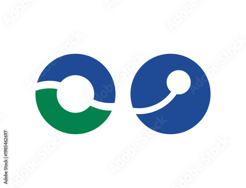 Logo design two cable line structure connect unique isolated