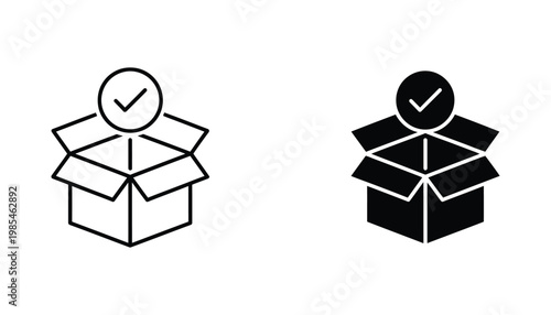 Delivery Box Verified Icon Package Approved Symbol