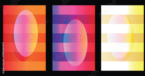 Abstract gradient triptych a study in color and form