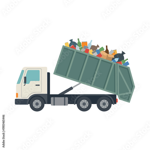 Garbage Truck Collecting Waste