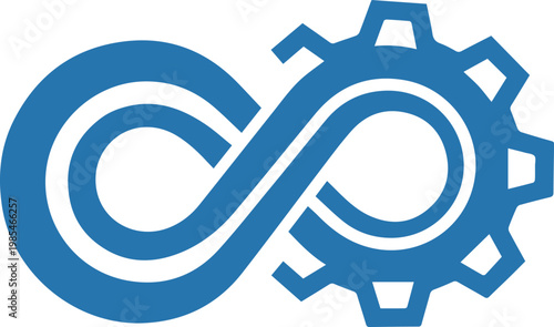 Modern graphic representing continuous development, infinite process automation, and efficiency in a cyclical system