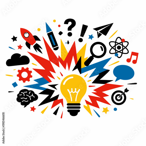 Abstract Creative Explosion Ideas Vector