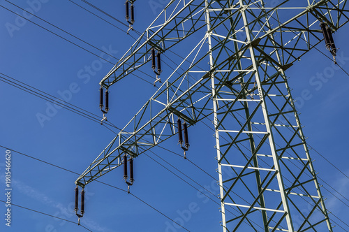 Hochspannungsfreileitungsmast für Strom - Energiekrise Deutschland