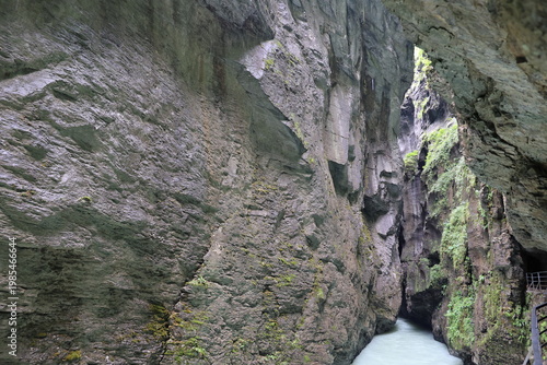 The river Aare in a gorge in the Swiss Alps, Switzerland