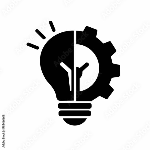 Lightbulb Gear Fusion Innovation Vector