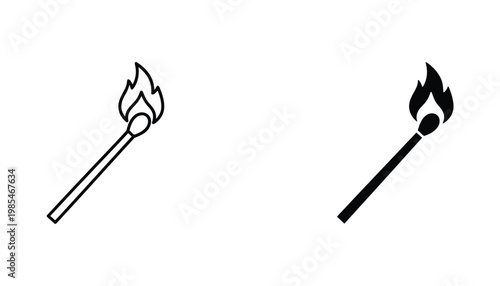 Burning Match Ignition Concept Symbol Vector