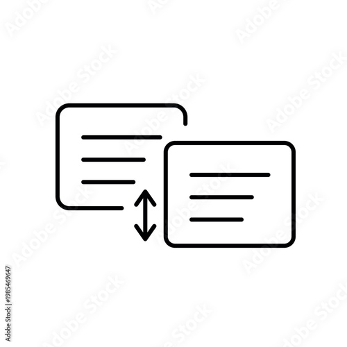 A vector icon representing version comparison in review systems, created in line style with editable stroke