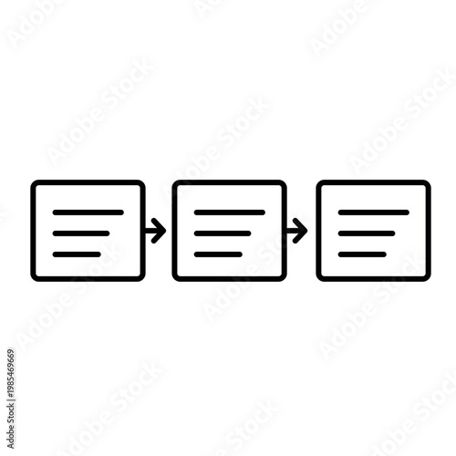A vector icon representing multi step approval in workflow systems, created in line style with editable stroke