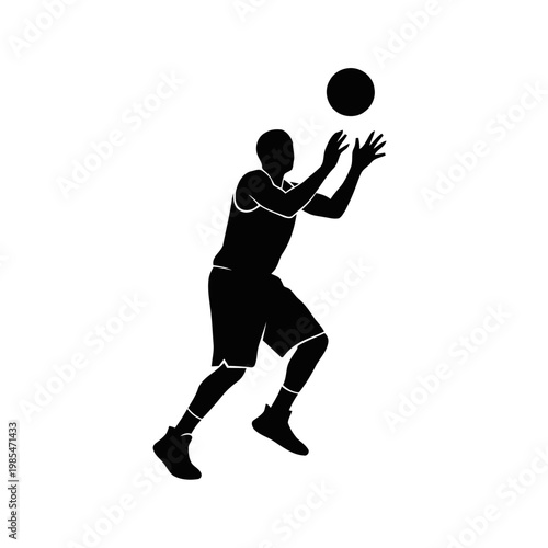 Basketball player reaches upward to catch a ball in a fluid motion that highlights the agility and vertical leap required for successful offensive play during a competitive athletic match.