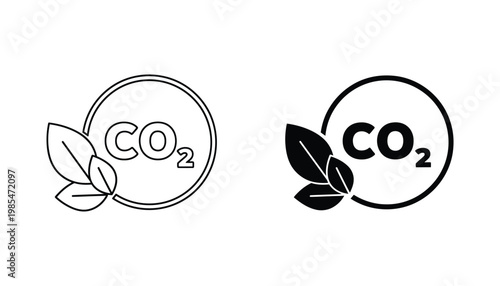 CO2 Leaf Symbol Environmental Impact Sustainability