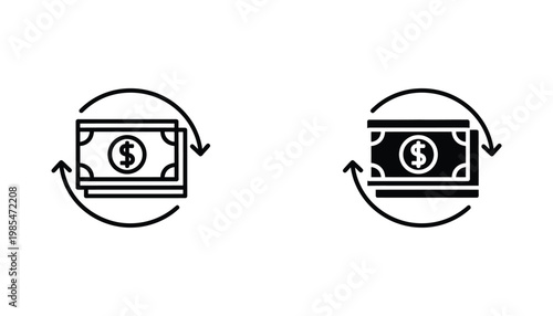 Money Exchange Arrows Business Transaction Icon