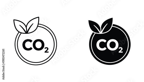 CO2 Carbon Leaf Symbol Eco Friendly Sustainability