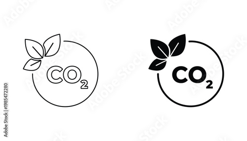 Carbon Dioxide CO2 Leaf Icon Emission Symbol