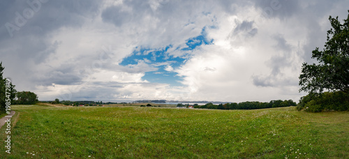 Bild auf Leinwand Panoramablick vom Lotsenberg in Thiessow auf Rügen in Richtung Nordwesten auf
