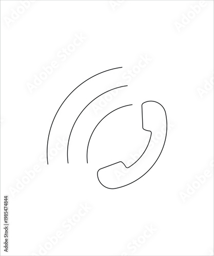 Phone call communication icon representing calling and contact concept in simple outline vector illustration.