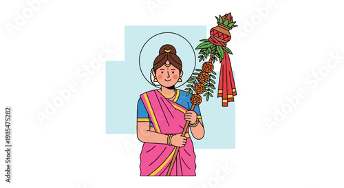 Woman in traditional Indian attire smiling.